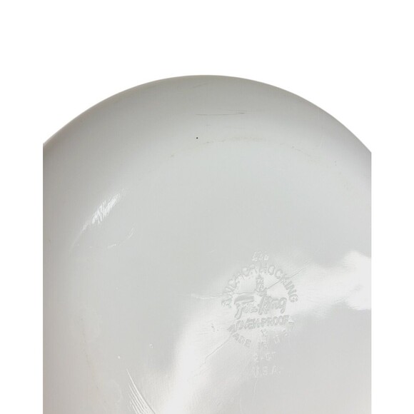 VTG MCM 60s Fire King Meadow Green 2 Quart #438 Milk Glass Casserole Bakeware - Picture 5 of 10